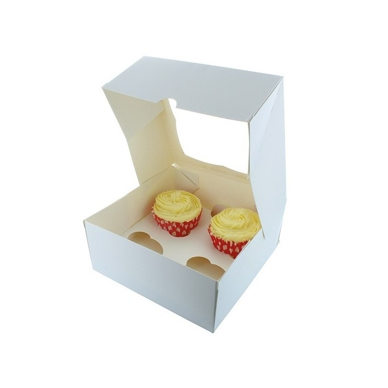 amusement natuurlijk voorkant Cupcake doos - 4 cupcakes